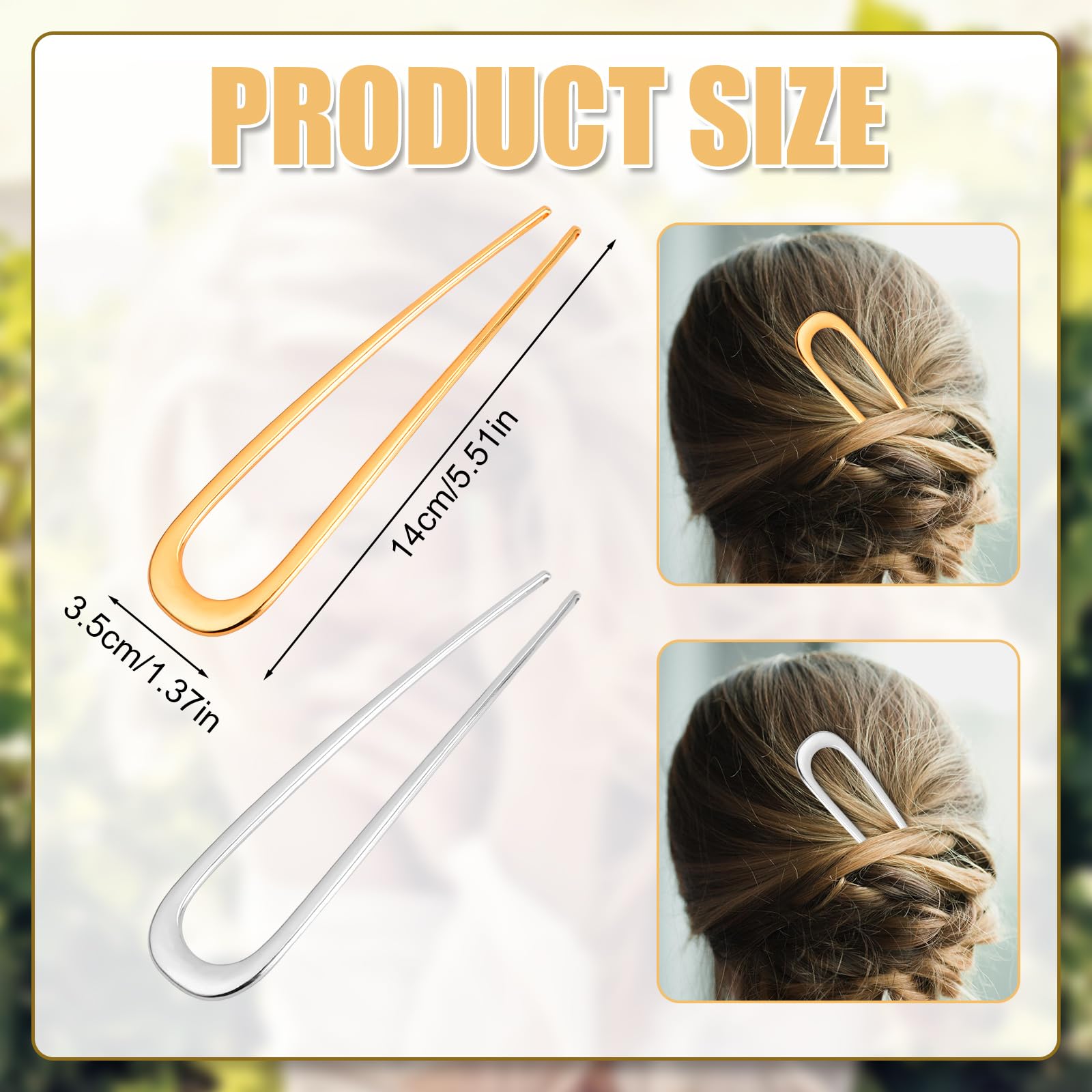 4pcs French Style U Shaped Hair Pins - Image 2
