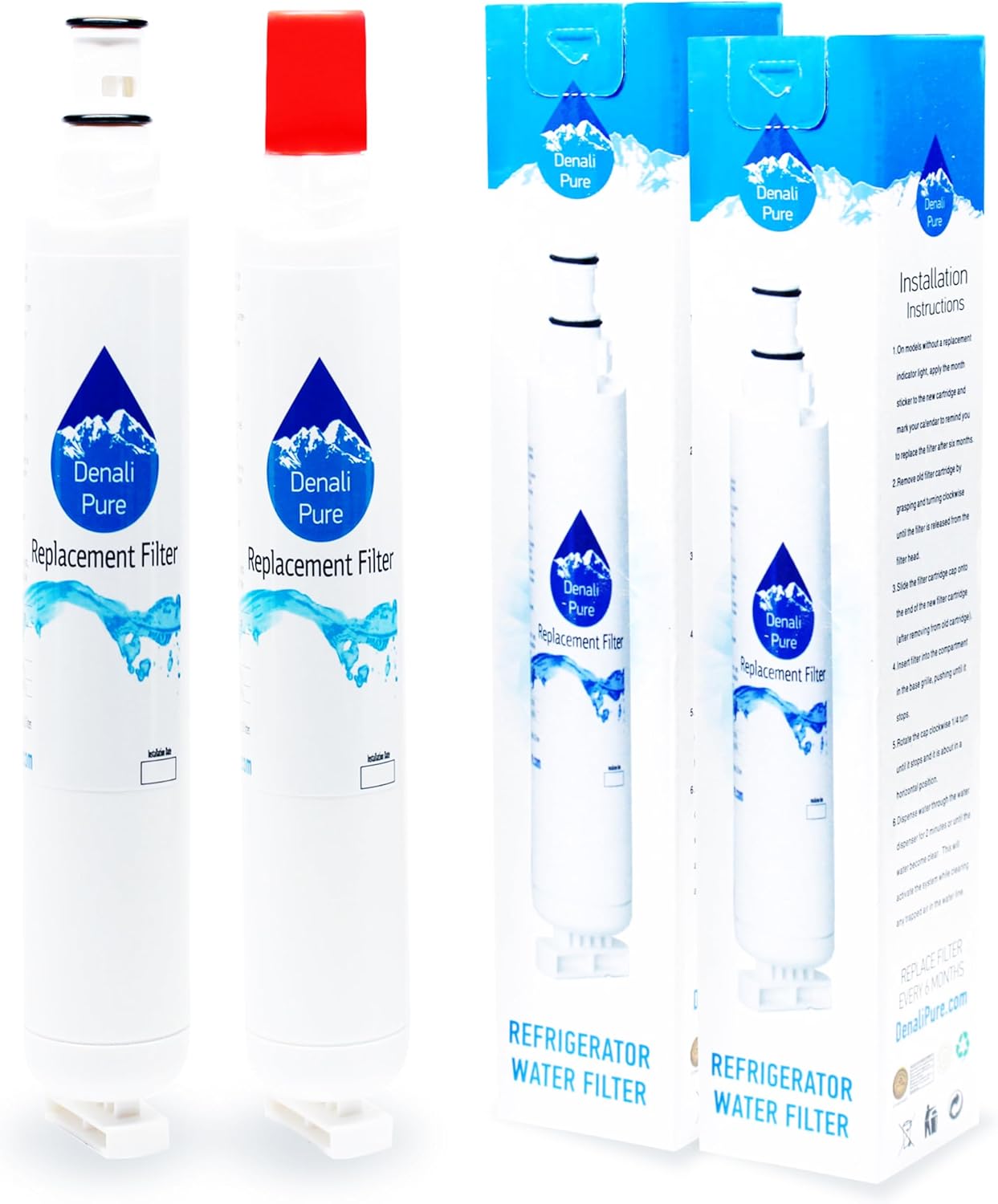 2-Pack Replacement for Whirlpool 4396701 Refrigerator Water Filter - Compatible with Whirlpool 4396701 Fridge Water Filter Cartridge