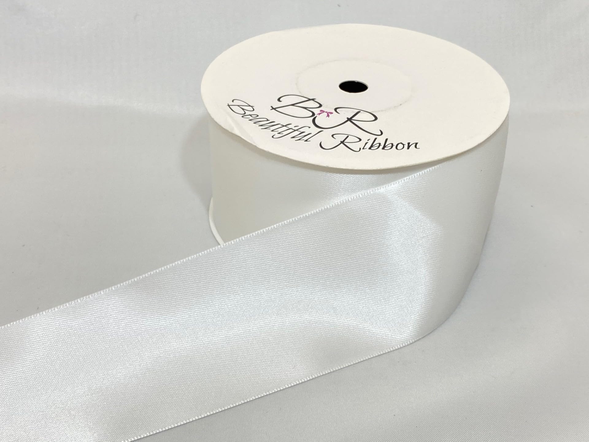1 Full Roll Reel of 50mm x 25 metres Satin Ribbon Ivory Double Sided 5cm 2" 2 Inch