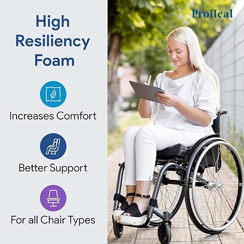 Miniatura 3 de Cojín de asiento para silla de ruedas, espuma con infusión de gel, ortopédico, coxis, soporte para coxis, alta resistencia para posicionamiento y