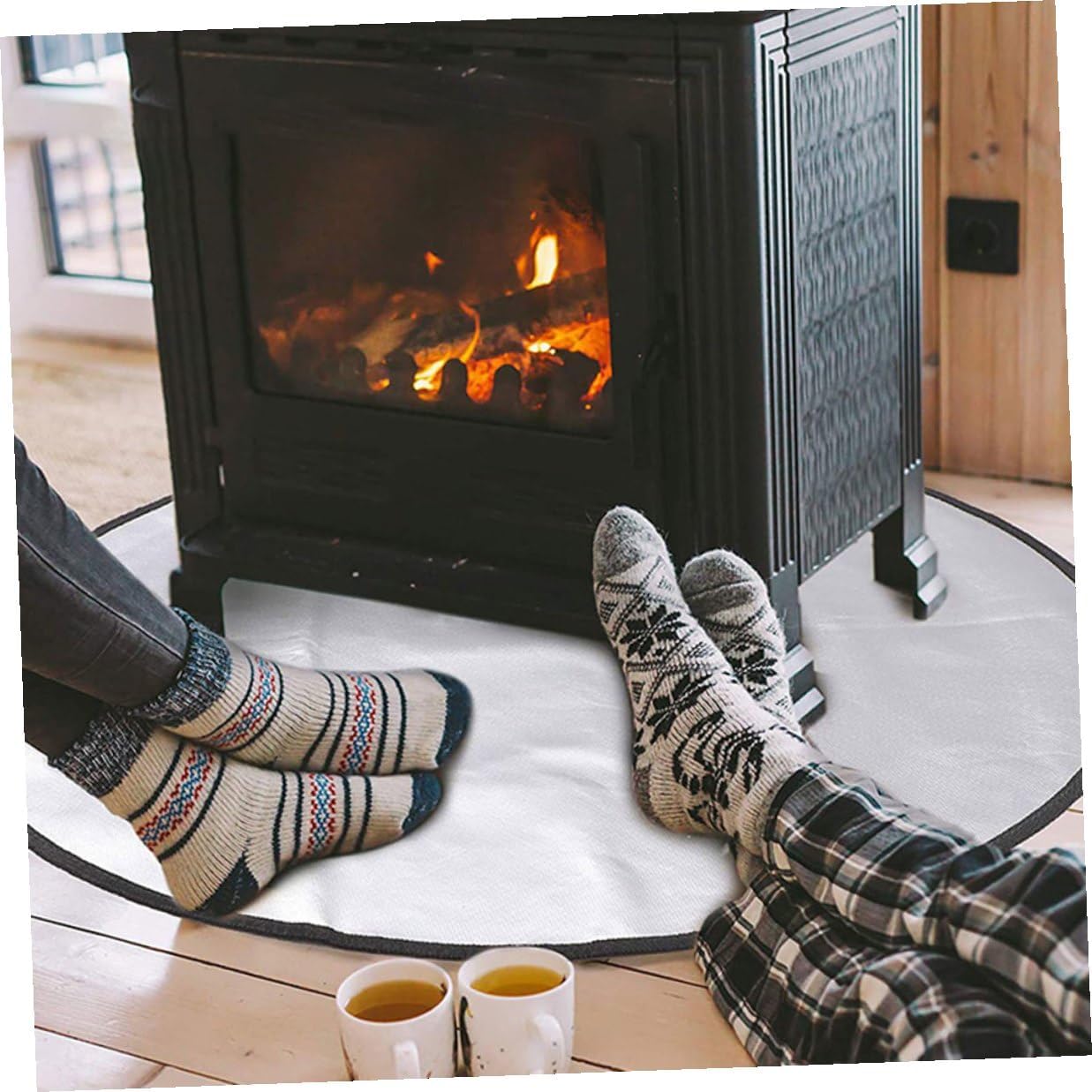 Fireproof Camping Fire Pit Mat Double-Sided Outdoor BBQ Deck Protector Pad for Grass and Patio Lightweight Portable Cushion for Charcoal Grills Smoke Stoves and Gas Cooktops