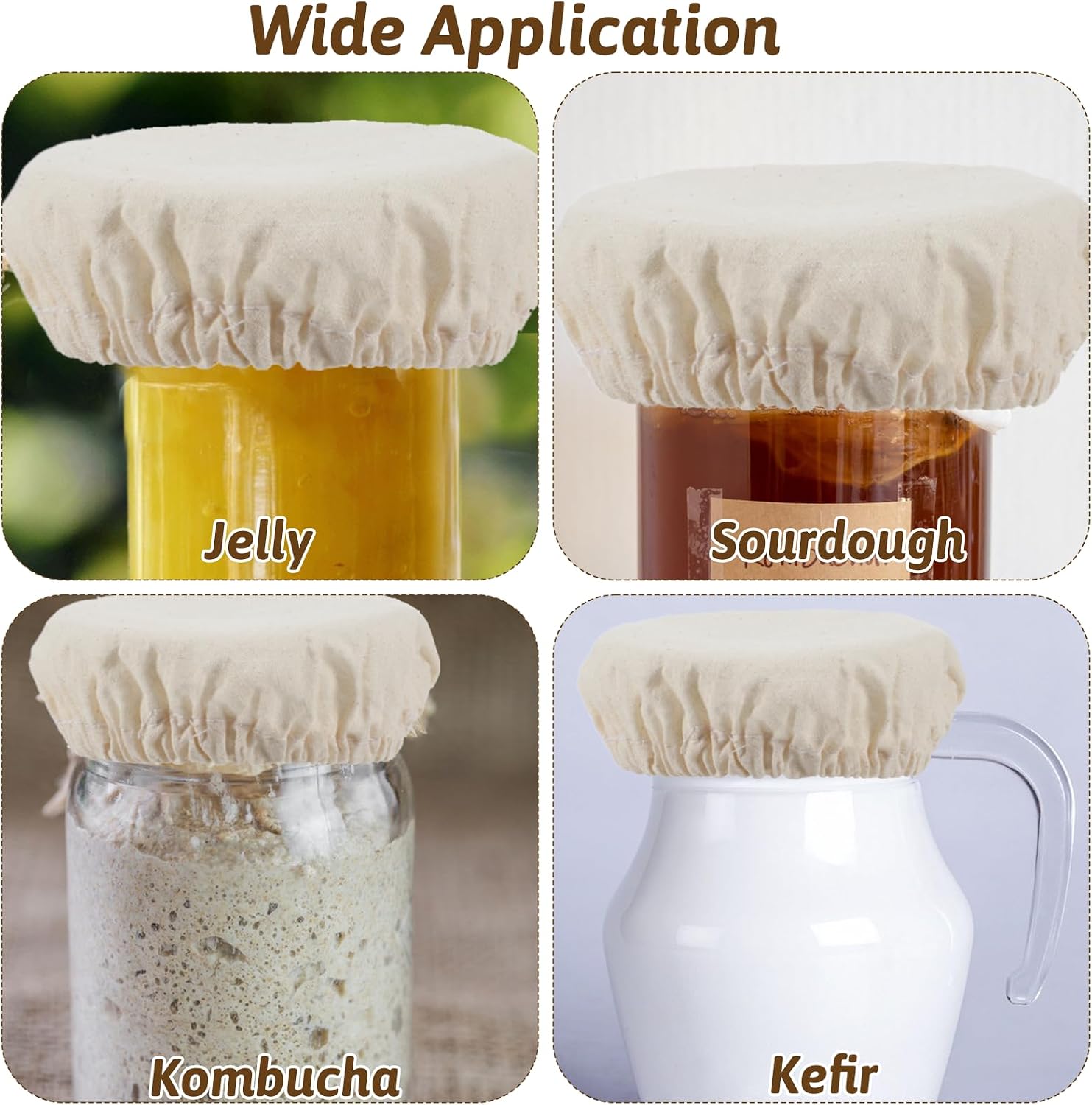 10 Pcs Sourdough Jar Cover Breathable Sourdough Starter Jar Cover Cloth