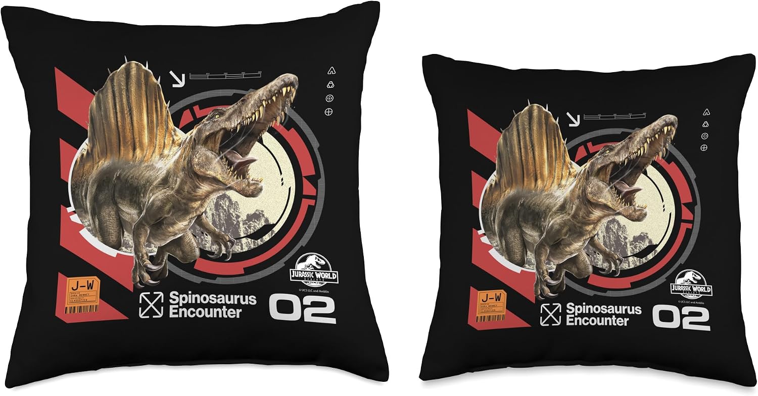 Jurassic World Rebirth Spinosaurus Encounter Throw Pillow