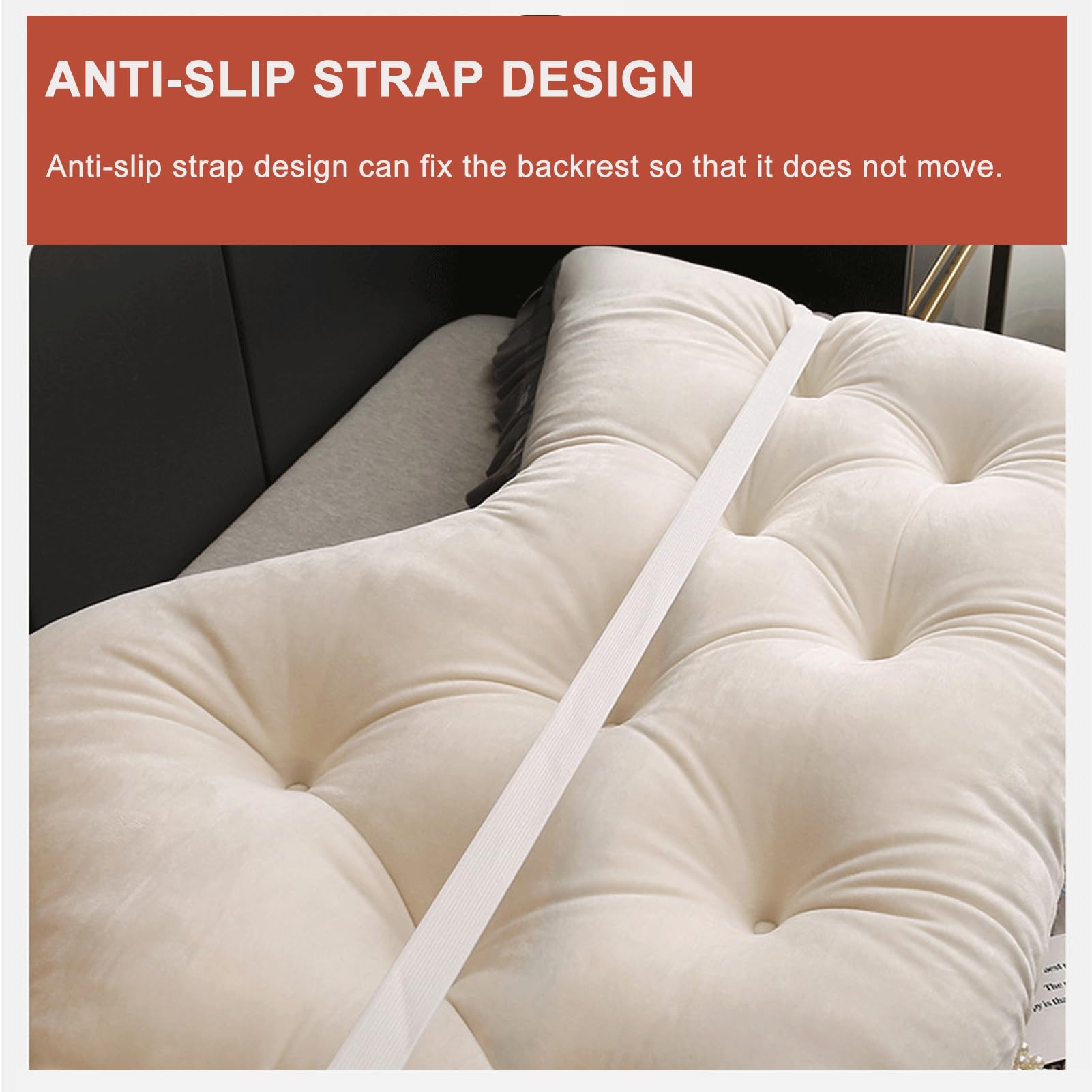 Stützendes Samt-Rückenkissen für Bett & Sofa, abnehmbarer Bezug, groß, 150 x 60 cm, Lese- und Entspannungskissen, gelbes Dekokissen für die Wand