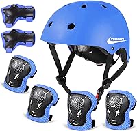 Vista 13 de Casco ajustable para niños de 5 a 16 años, niños pequeños, niños y niñas, equipo de protección con rodilleras, coderas y muñequeras para múltiples
