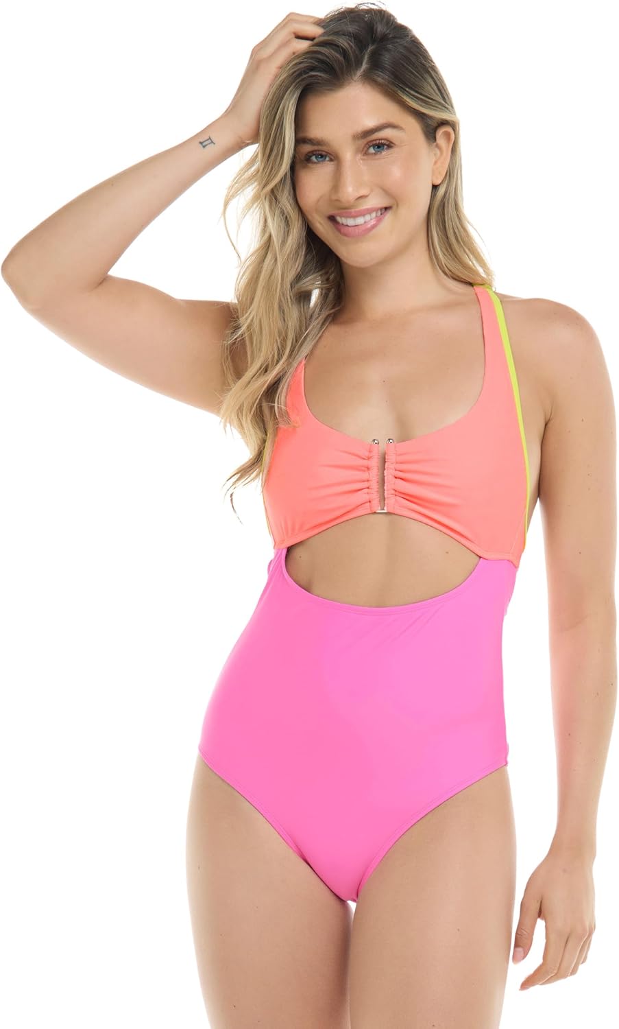 Body Glove Women's Eleonore One-piece Tank Swimsuit – V-Wire Front, Shelf Bra, Removable Soft Cups