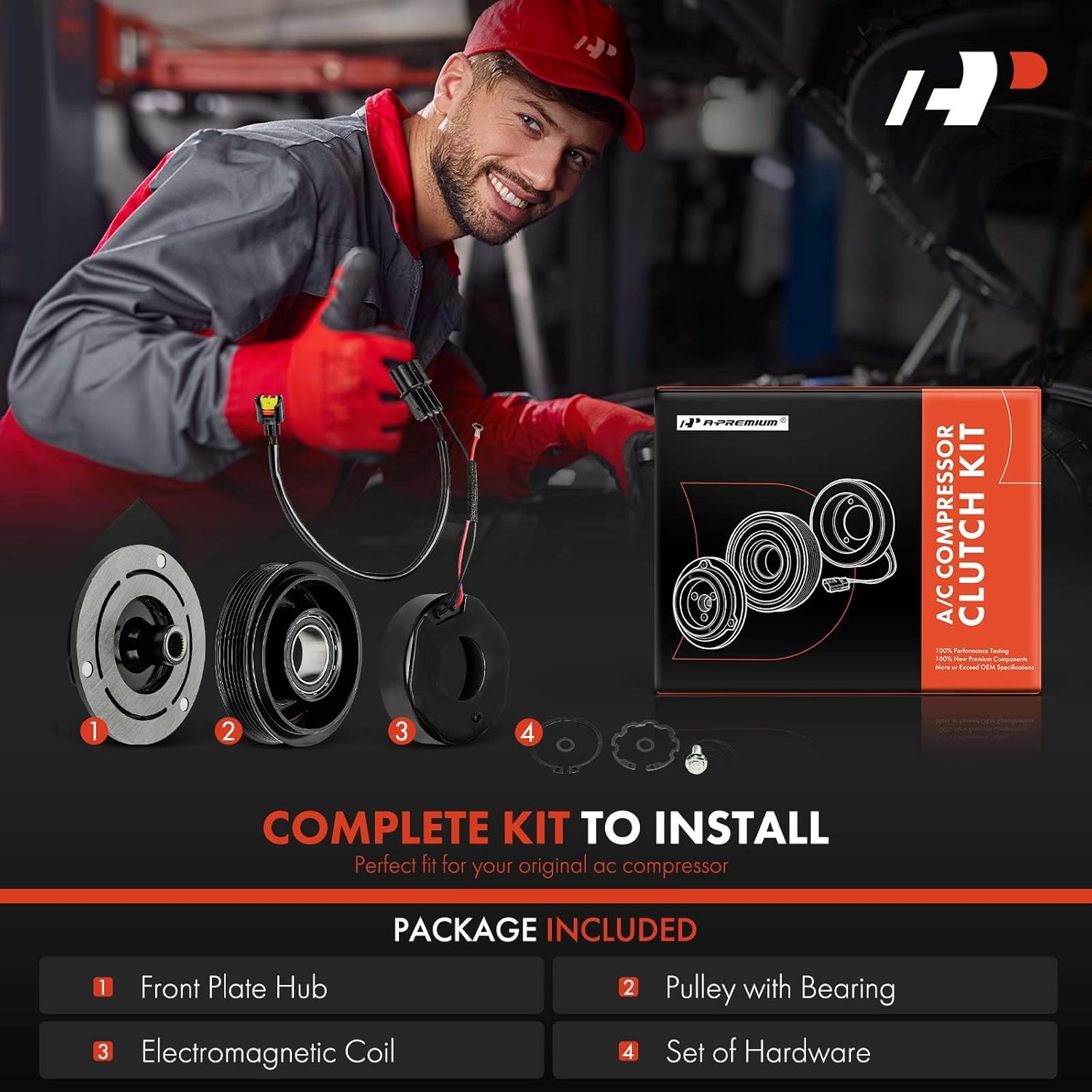 A-Premium Air Conditioner AC Compressor Clutch Kit Compatible with Kia Sportage 2011-2016 & Hyundai Tucson 2010-2013, Tucson 2014-2015 2.4L