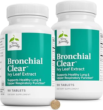 Terry Naturally Bronchial Clear Ivy Leaf Extract - Lung Support - 90 Count