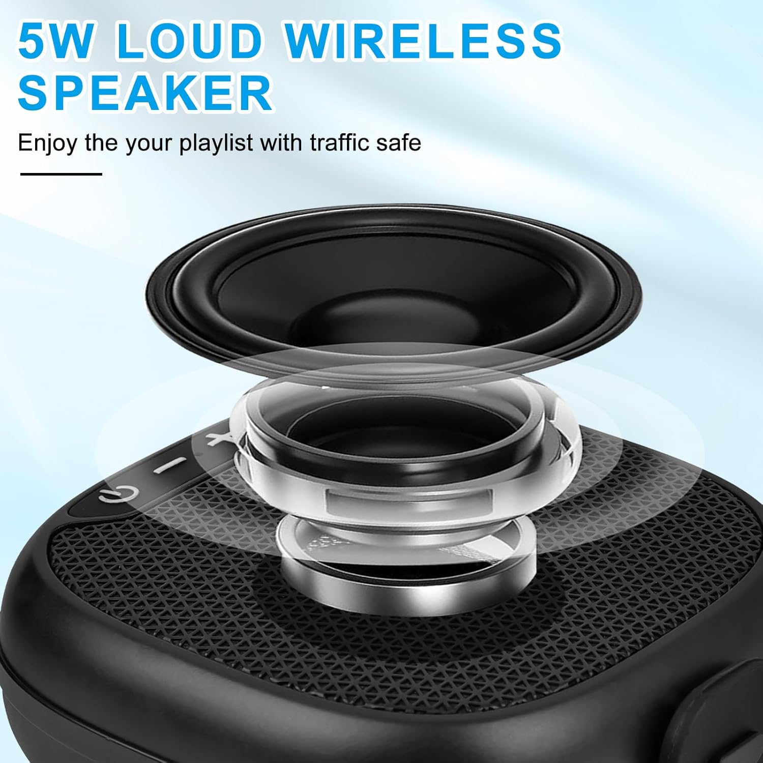 Portable Bluetooth Speaker for Bike, Mini Outdoor Travel Speakers, Wireless Traveling Bicycle Speakers, Integrated Design Bicycle Speaker with Loud Sound for Riding, TWS - Image 2