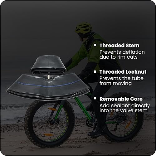 Miniatura 3 de VeloTubes Premium FAT - Tubo interior para bicicleta, 26 x 4.0 roscado, válvula Schrader de 1.299 in, paquete de 2 o 4 unidades