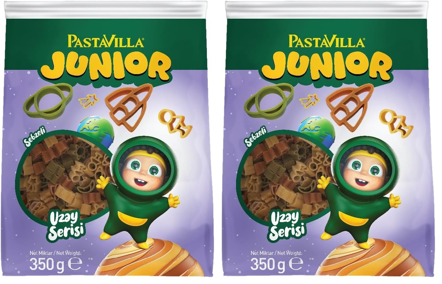 Pastavilla Junior Sebzeli Uzay Serisi 350 g 2li paket