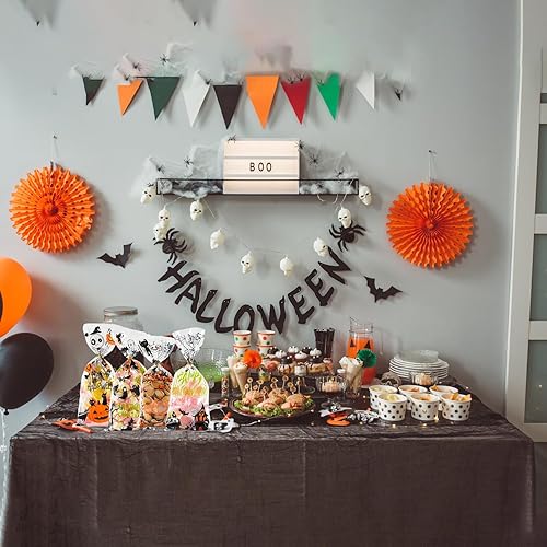 Vista 47 de ONFAON Bolsas de celofán de Navidad, 180 bolsas de regalo de Navidad con 200 giros para aperitivos, galletas, dulces, bolsas de golosinas