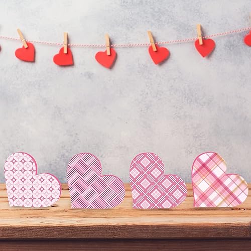 Miniatura 6 de Whaline 6 recortes en forma de corazón de madera de pino para manualidades y decoración