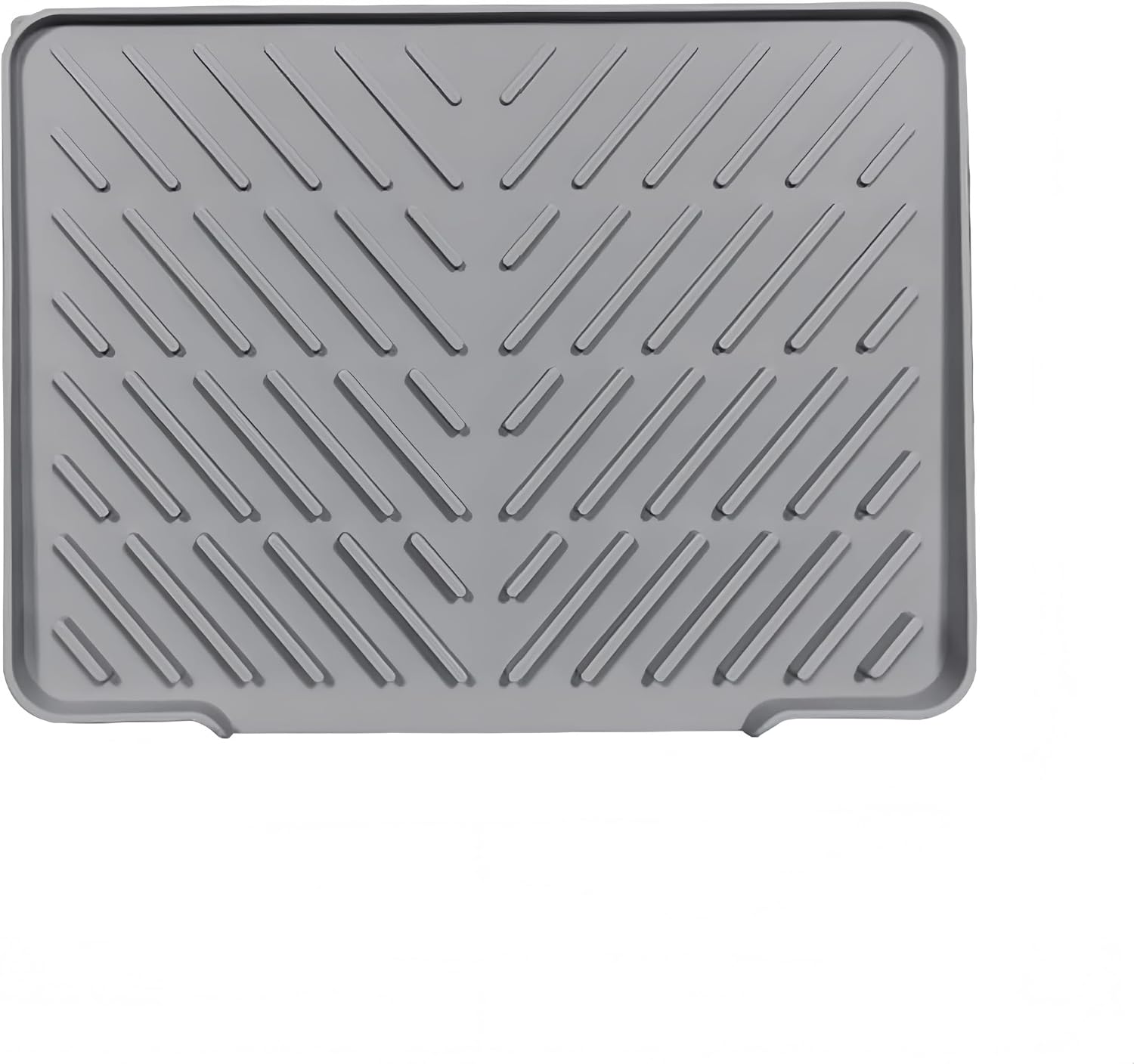 Silikon-Abtropfmatte mit Neigung und Drainage-Design hitzebest ndiges rutschfestes Abtropfgestell f r Sp le Arbeitsplatte Kaffeemaschine h ngbar BPA-frei grau