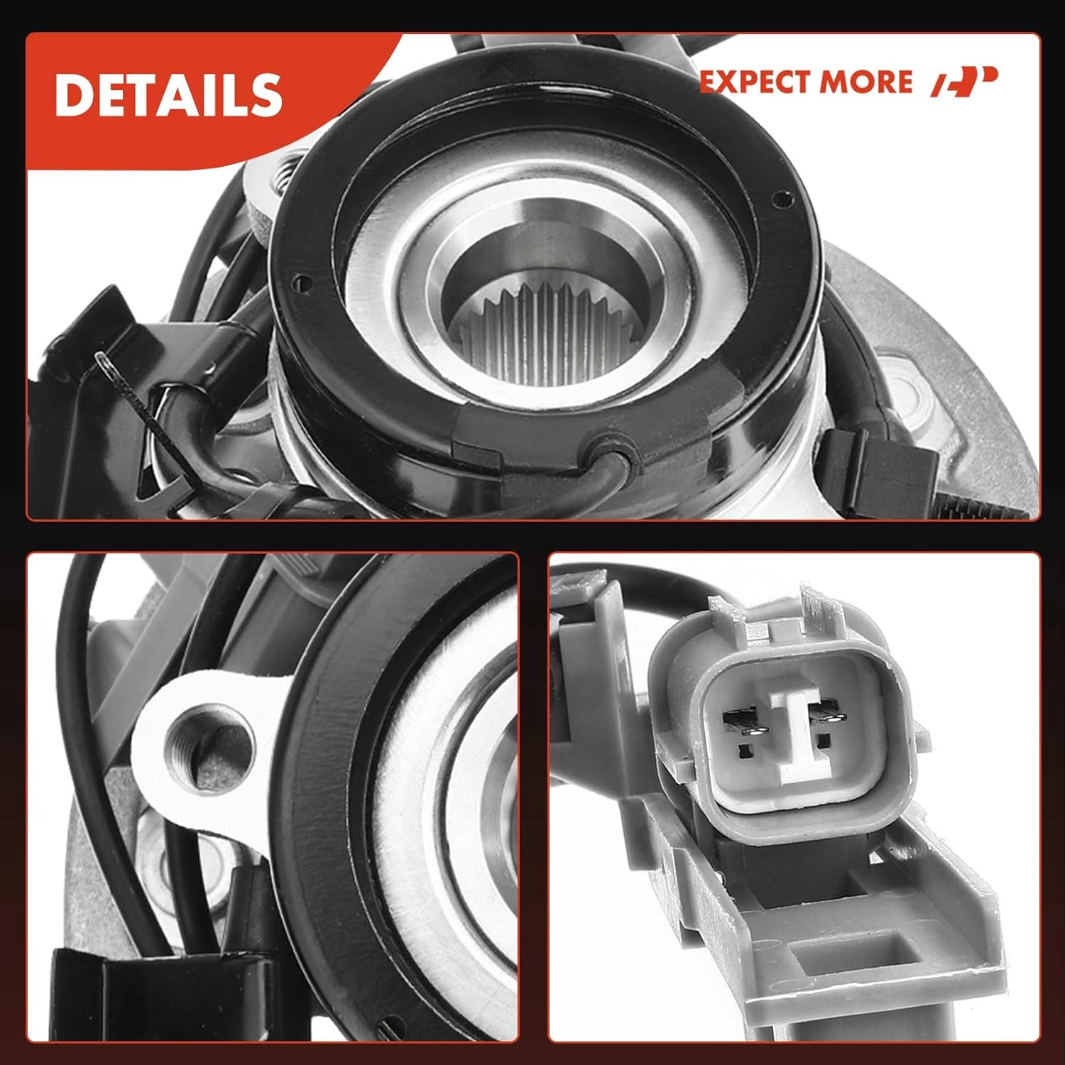 A-Premium Front Left Wheel Bearing and Hub Assembly with ABS & 6-Lug Compatible with Chevrolet Colorado 2004-2008 & GMC Canyon 2004-2008 & Isuzu i-350 2006, i-370 2007-2008, 4WD