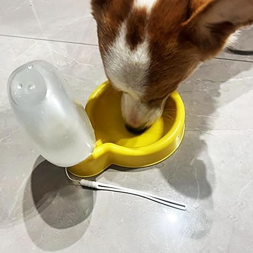 Miniatura 8 de Dispensador portátil de botella de agua para perros, cuenco plegable para botellas de agua para perros de 17 onzas (amarillo, 16.9 onzas)