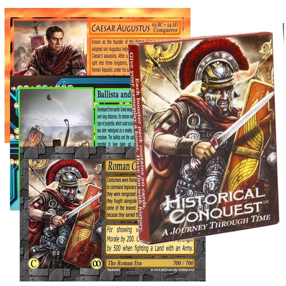 Historical Conquest Playing Card Game - Roman Republic 20-Card History Expansion Pack (Fun and Educational for Students and Parents)