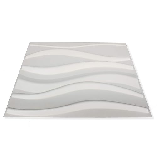 3d paneles de paredPaneles de pared decorativosPaneles de pared con relieveBlanco Mate se puede pintar 3d azulejos de pared Ripple 12