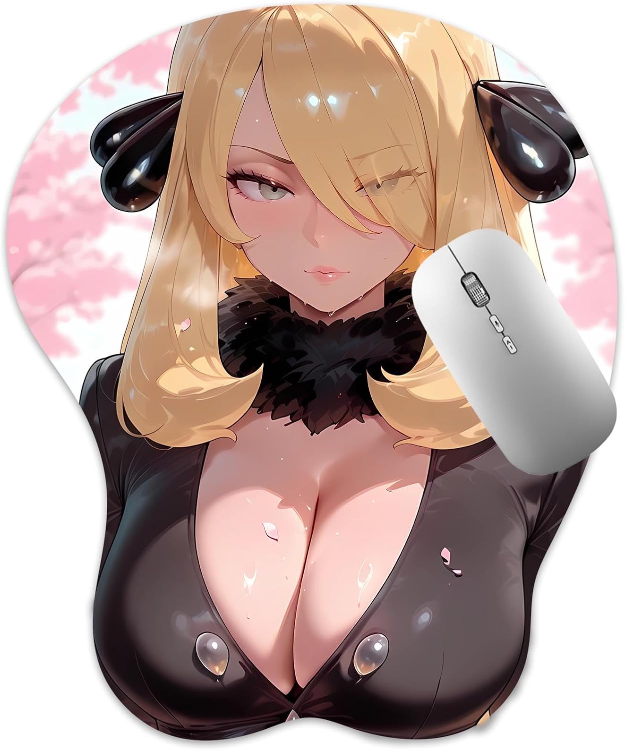 3D Mouse Pad, Oppai Mousepad with Soft Gel Wrist Rest Anime Manga Gaming Boob pad Anti-Slip Mouse Mat, Cynthi