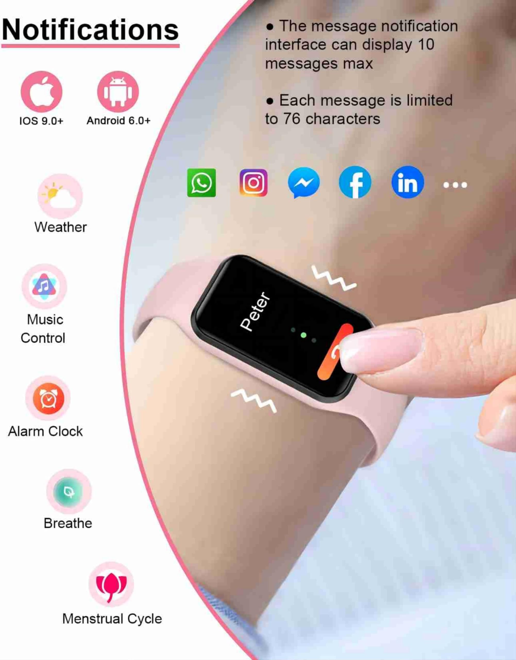 IOWODO R1 Smartwatch donna con ossimetro (SpO2) Monitor Contapassi frequenza cardiaca Sonno Pedometro,Smart Watch donna uomo con notifica messaggi,IP68 impermeabile per Android iOS (2 cinturini)
