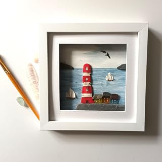 Lighthouse Coastal Bathroom Wall Decor Beach Art Made in Cornwall