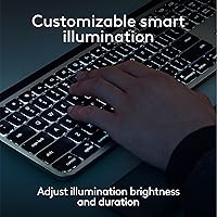 Vista 3 de Logitech MX Keys S for Mac, Wireless Keyboard, Fluid, Precise Laptop-Like Typing, Programmable Keys, Backlit, Bluetooth USB C Rechargeable for