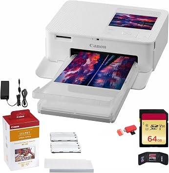 Canon SELPHY CP1500 Compact Photo Printer Accessory Cleaning (White) Bundle