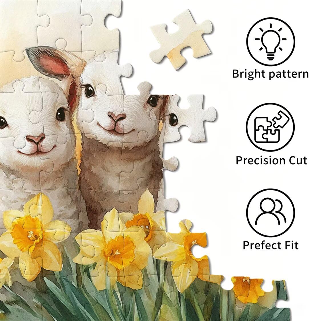Puzzle 4000 sztuk 141 x 87 cm, puzzle dla dorosłych owiec kwiat, n-819