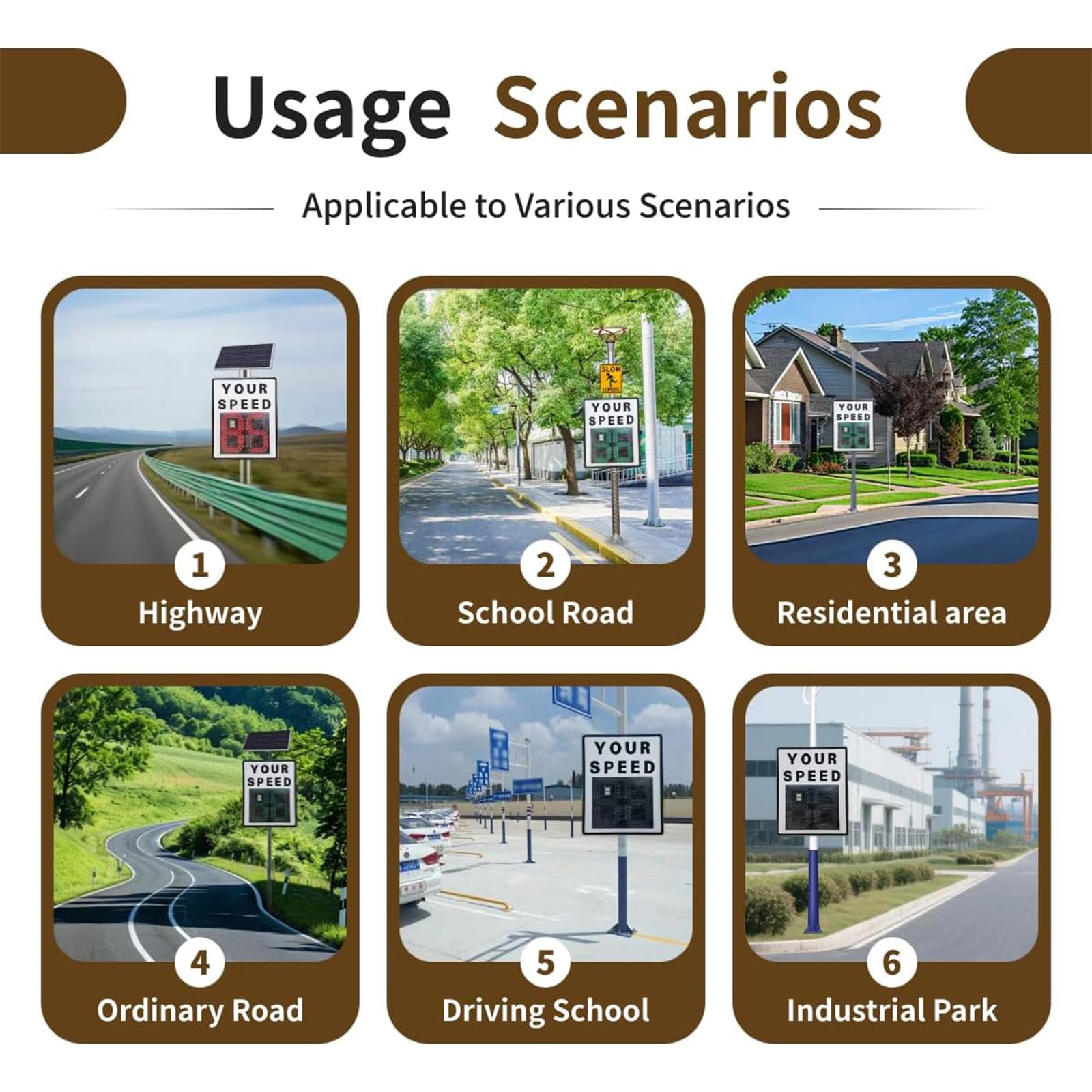 Señal de velocidad de radar solar, detector de velocidad de 24 x 35 pulgadas con pantalla LED para seguridad, señalización de carretera y calle