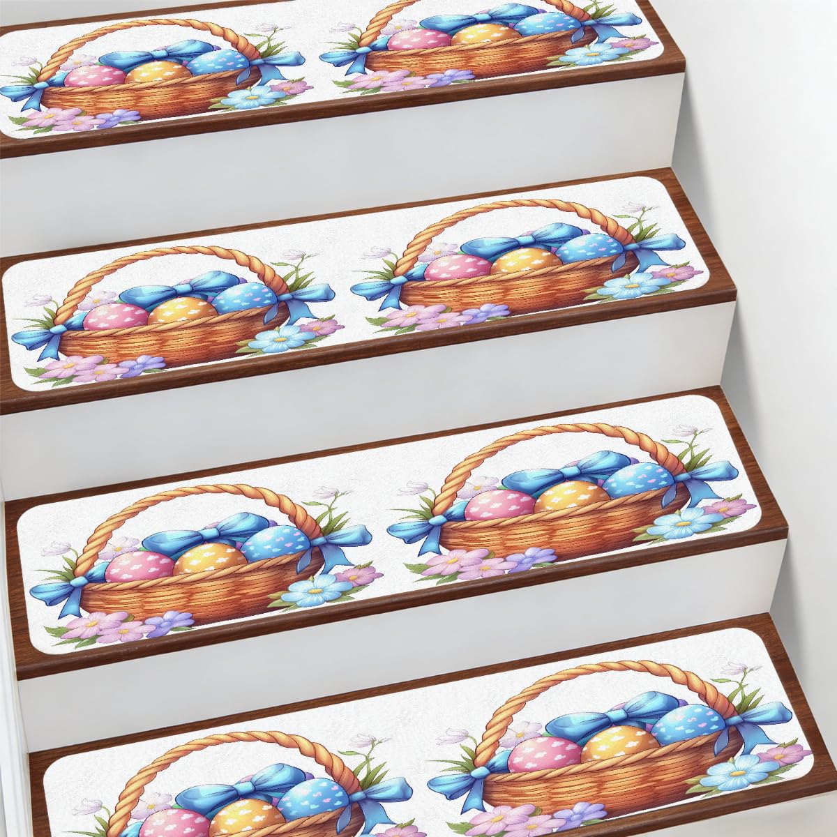 Alfombra para peldaños de escalera Mexpekil con diseño de Pascua antideslizante y elegante