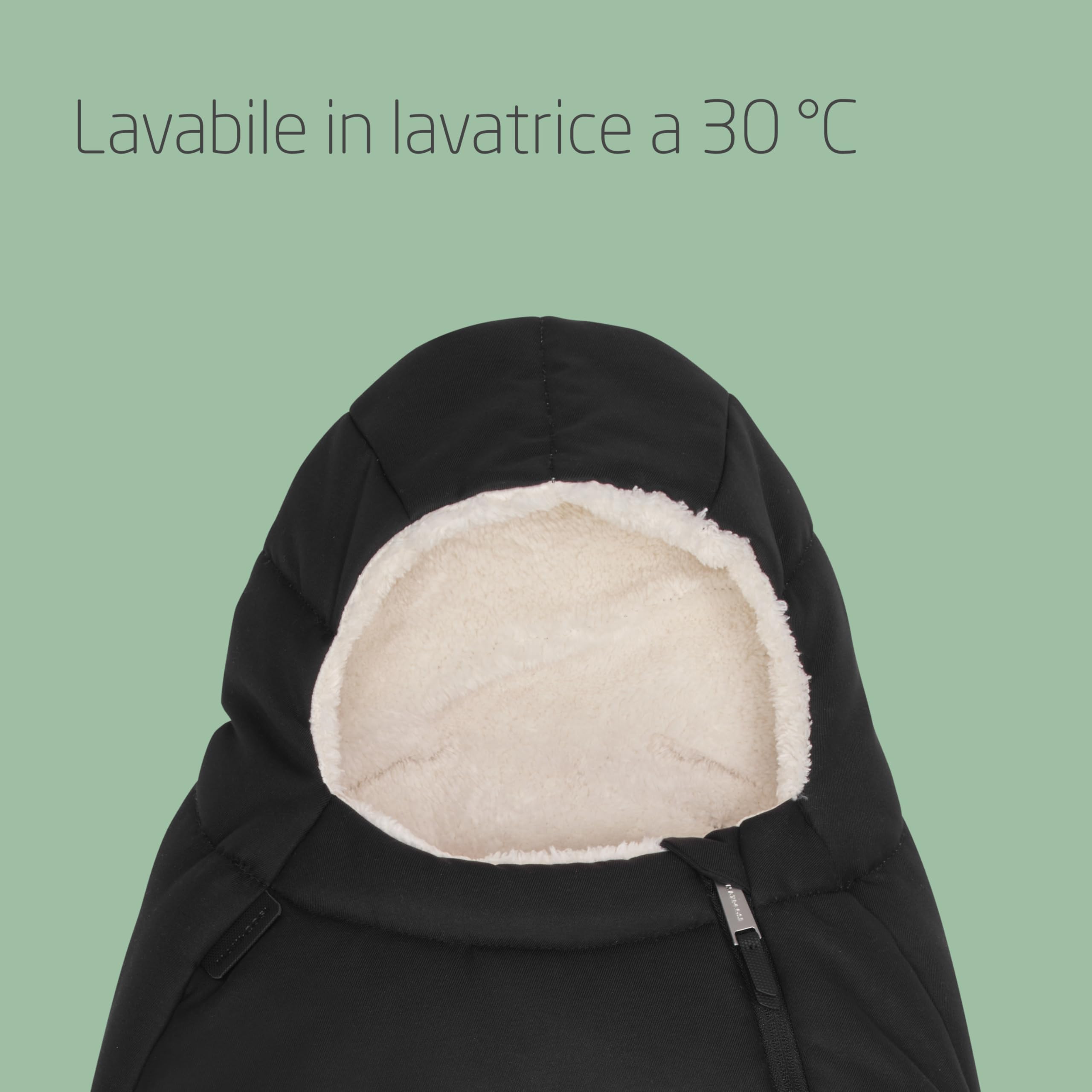 Maxi-Cosi Sacco Invernale Imbottito per Seggiolino Auto Neonato, per Bambini 45-75 cm, Comodo, Pratico e Sicuro, Tessuti Morbidi, Lavabile, Compatibile con Ovetti Maxi-Cosi, Twillic Black
