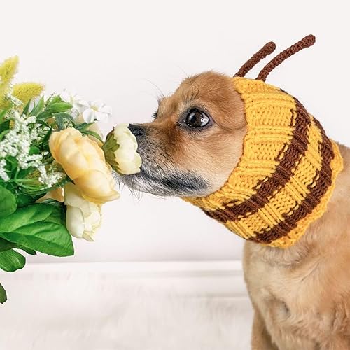Miniatura 10 de Zoo Snoods Disfraz de Bumble Bee Tejido de punto para perro para mascotas, cubierta cálida para el cuello para Halloween e invierno (M)