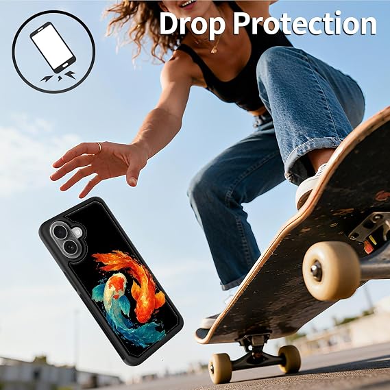 iPhone 17 ウォレットケース カードホルダー付き 鯉 魚 PUレザー 女性 男性 RFIDブロック 磁気クラスプ クレジットスロット フリップ キックスタンド 耐衝撃 保護カバー Apple iPhone 17 16 cm 2025用