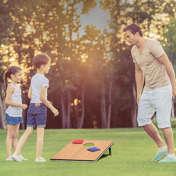 Cornhole Set Corn Holes Outdoor Game Cornhole Boards Regulation Size Bean Bag Toss Game Outdoor for Adults Family Lawn Beach Outside Activities,Include Carrying Bag