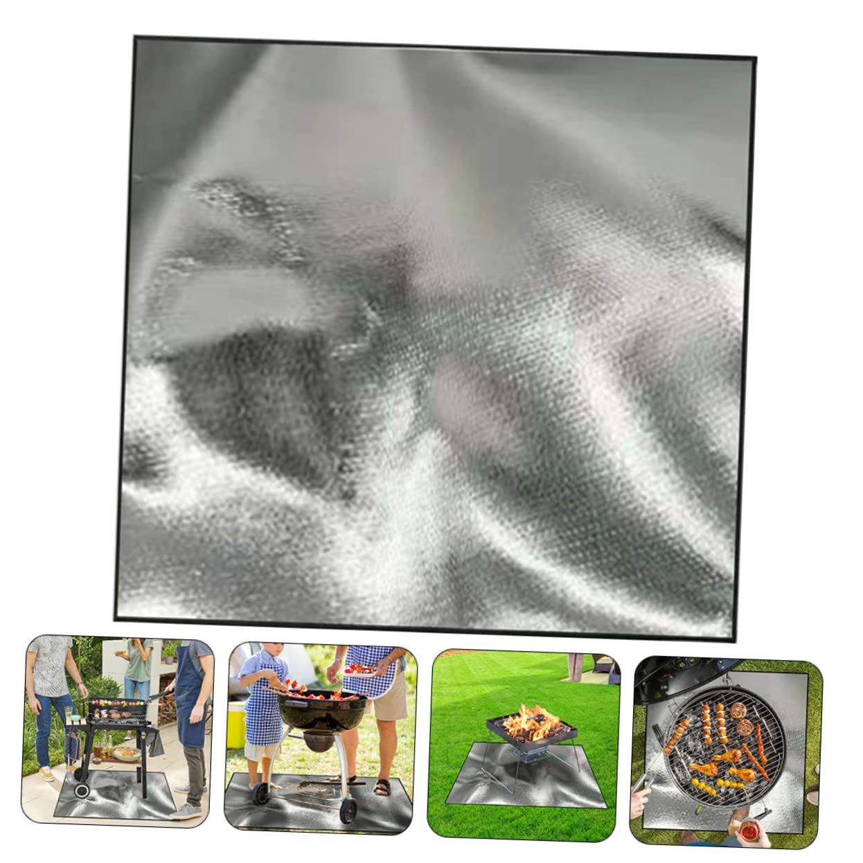 Fire Resistant Mat Square Fireproof Pad for Camping BBQ Emergency Survival