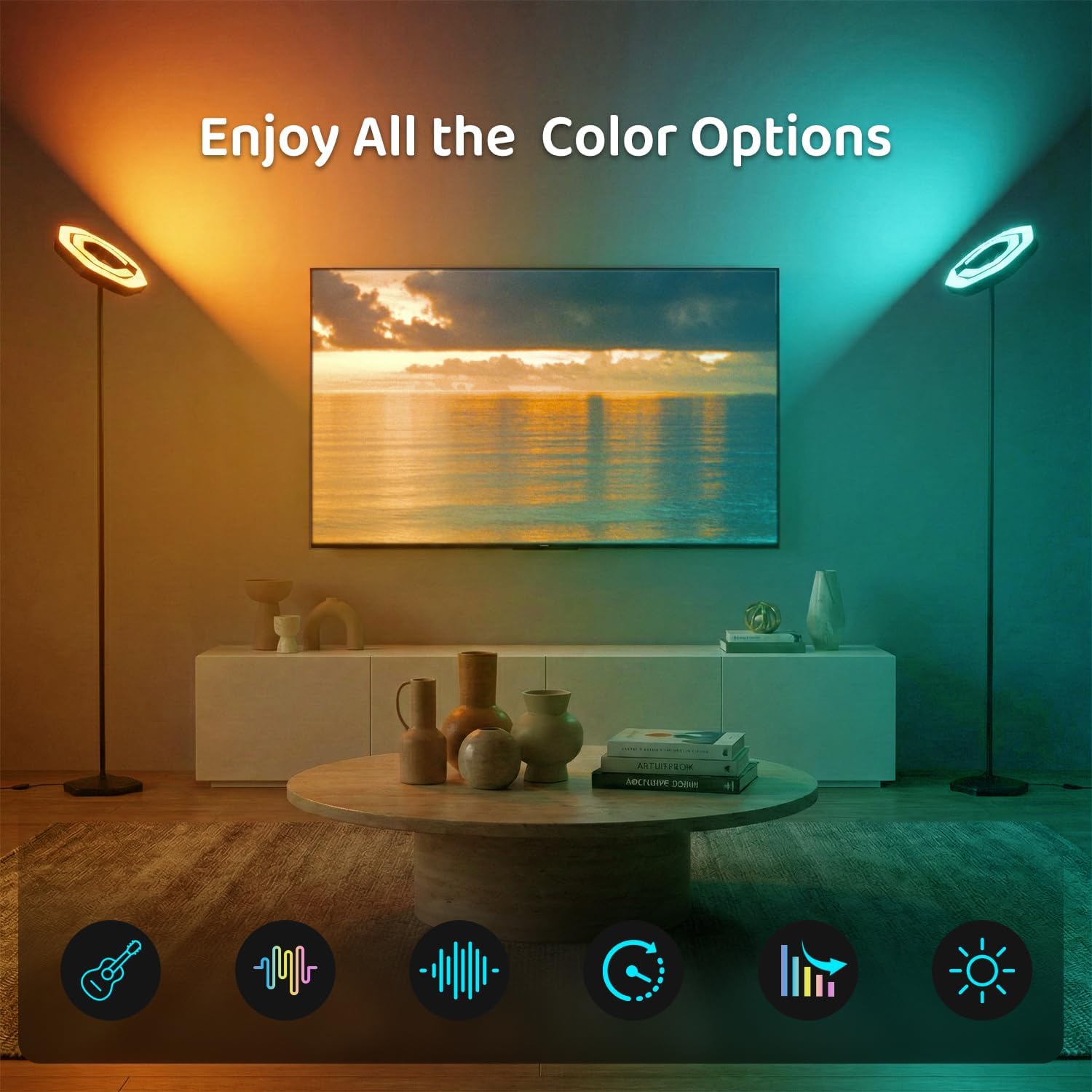 Corner Floor Lamp RGBWW 2700K-6500K Tunable White with Smart App/Remote 72 Inch Floor Lamps 16 Million Colors for Bedroom Office Gaming Party (RGB Floor Lamp with Alexa Voice Control)