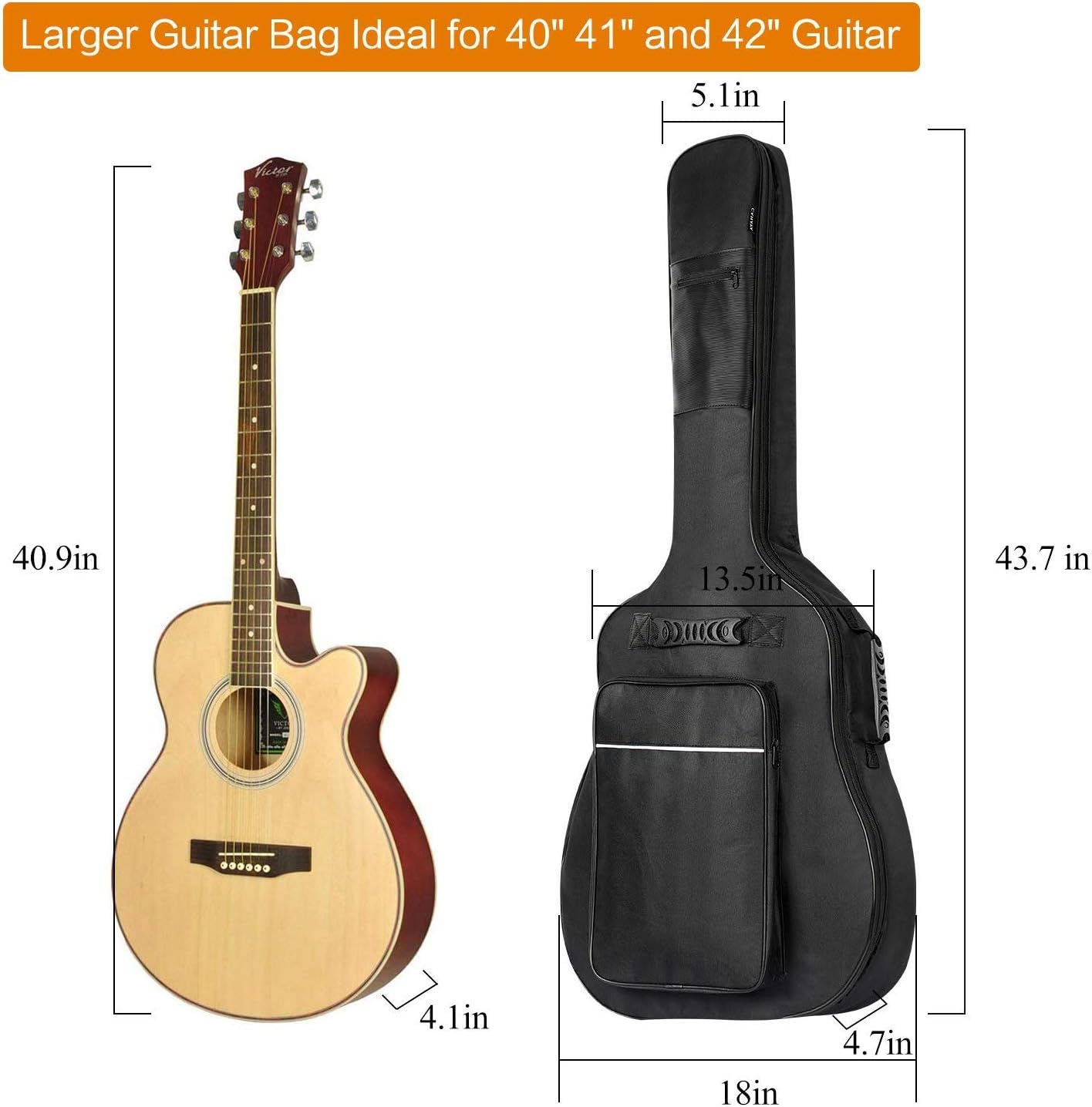 Authentic Crazy Deals CAHAYA Guitar Bag Upgraded Premium Version for 40 41 42 Inch Acoustic Guitar Gig Bag 0.5in Thick Sponge Overly Padded Waterproof Guitar Case Soft Guitar Backpack Case