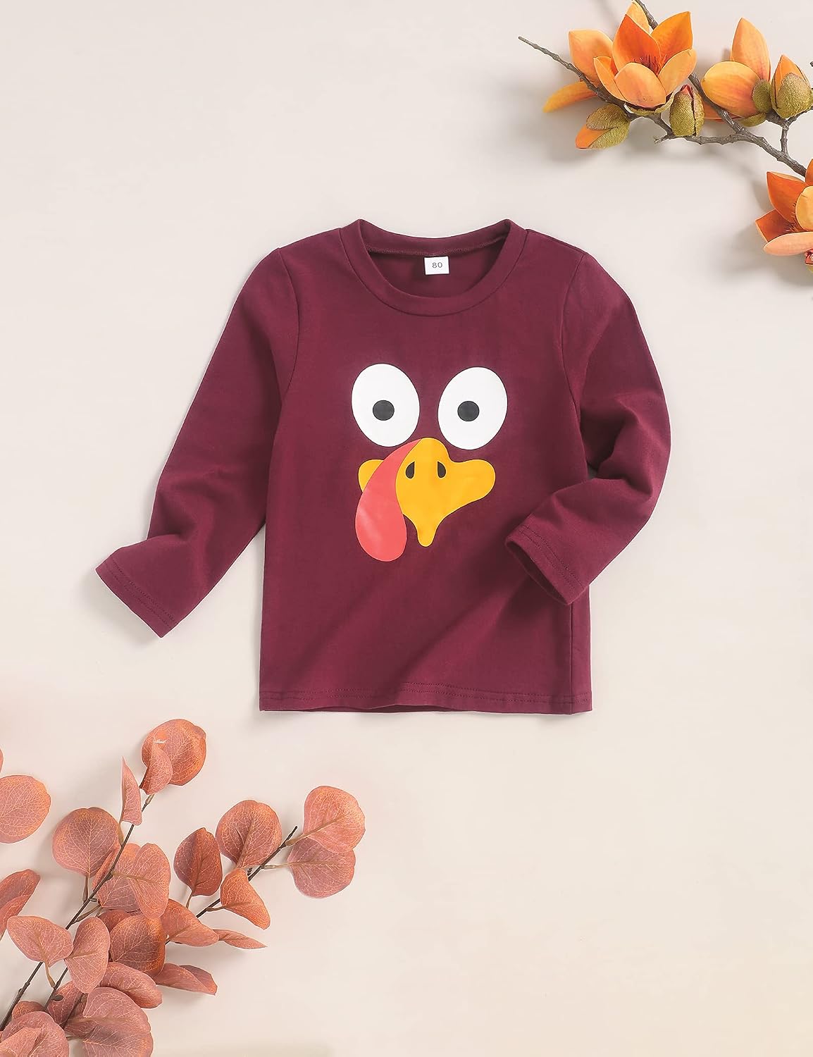 Toddler Baby Unisex Thanksgiving Turkey Long Sleeve T Shirt Top