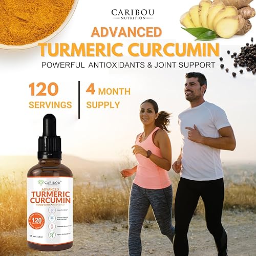 Miniatura 3 de Curcumina líquida de cúrcuma con bioperina para una mayor absorción, suplemento de curcumina de cúrcuma para apoyo articular y apoyo