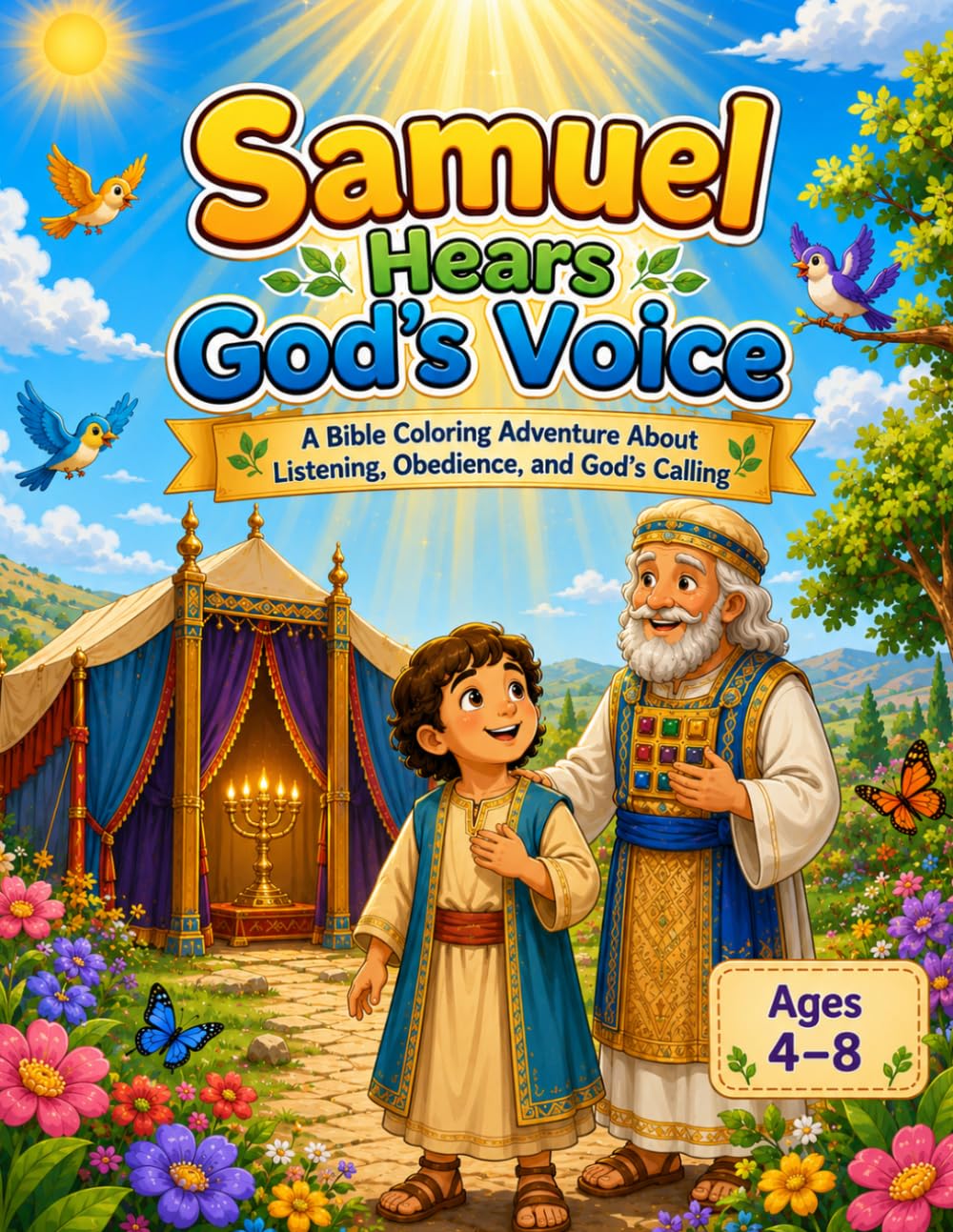 Samuel Hears God's Voice: A Bible Coloring Adventure About Listening, Faith, and Obedience