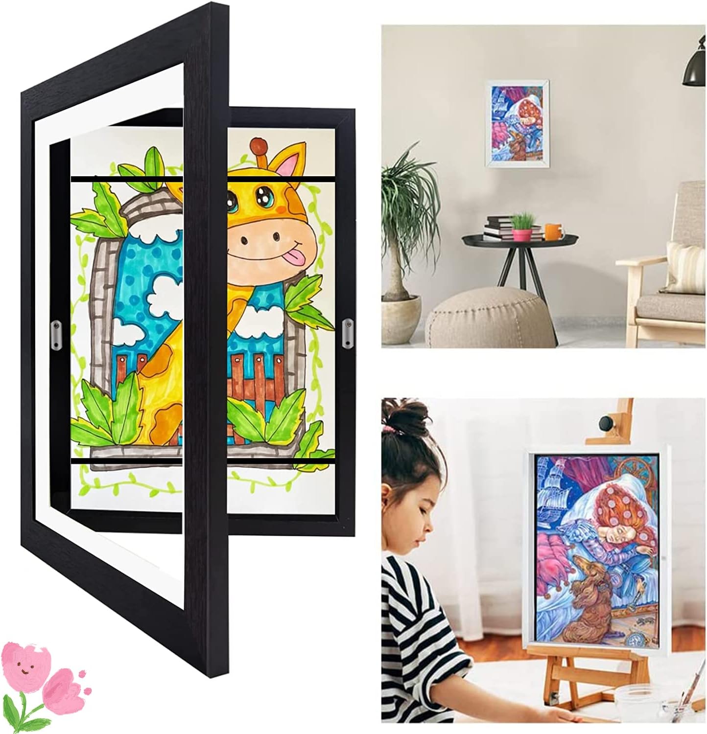 Bilderrahmen Kinderzeichnungen,Kinder Kunstrahmen Frontöffnung