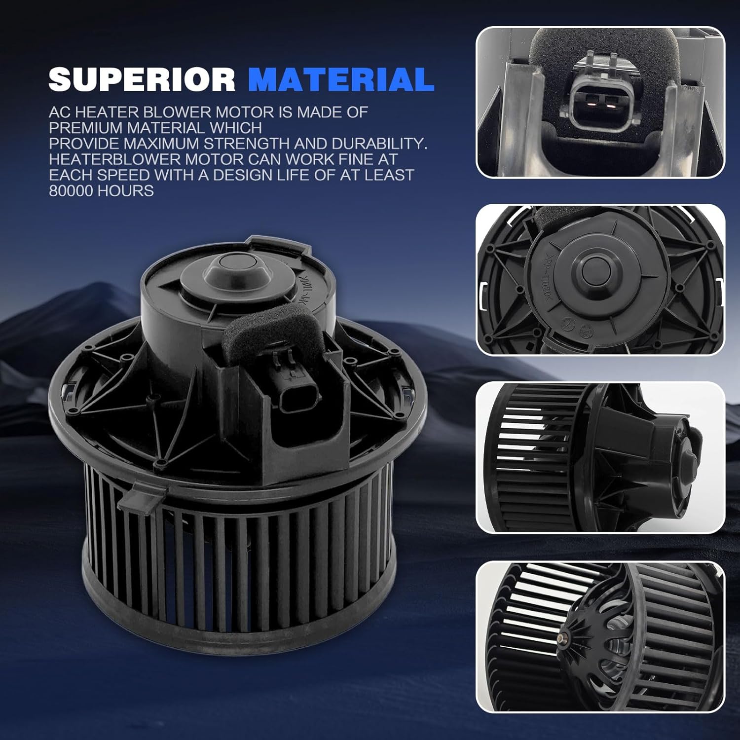 Heater A/C Blower Motor w/Fan Cage for 2002 2003 2004 2005 2006 2007 Jeep Liberty, 2002-2006 Jeep Wrangler TJ, Replace# 700154 5066553AA 615-00680 5139720AA