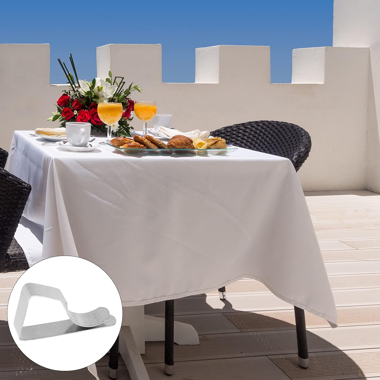 Housoutil 36pcs Tablecloth Clips Table Cover Clamps for Outdoor and Indoor Use Easy to Install Wind-Resistant Lightweight Table Cloth Holder