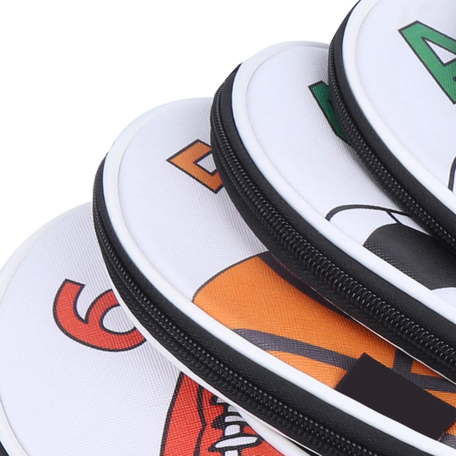 Generic Golfschläger-Eisenhüllen-Set, 9-teilig, Wasserdichtes PU mit Reißverschluss-Design für Golfer, Auffälliges Sportzubehör