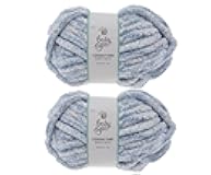 Baby Bee Cuddly One Yarn, 7-Jumbo, 100% Polyester, 33 Yards, Yarn for Crocheting & Knitting Blankets, Hats, & Accessories, Set of 2, 2 Baby's Blue