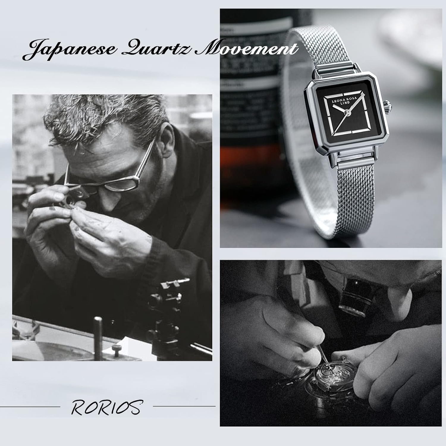 RORIOS Fashion Orologi da Donna Orologio Analogico al Quarzo con Cinturino in Pelle Orologi da Polso Impermeabile Quadrati RORIOS Fashion Orologi da Donna Orologio Analogico al Quarzo con Cinturino in Pelle Orologi da Polso Impermeabile Quadrati