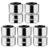 [5pcs] Durable 14mm Socket, 1/4 socket set,Shallow Socket 1/4 Inch Drive 14mm 6 Point, CORROSION RESISTANCE