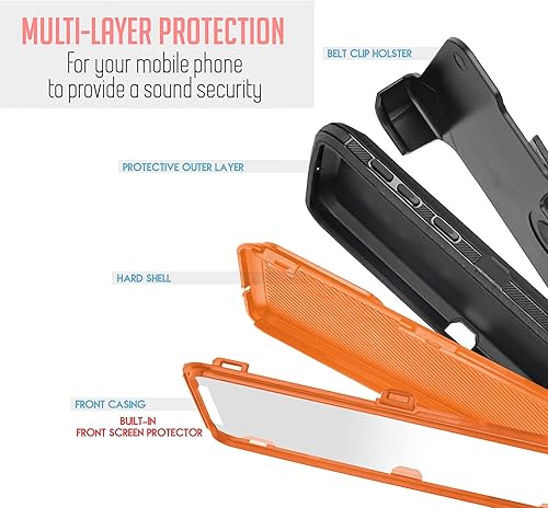 Miniatura 5 de Jackpotwireless - Funda para Samsung Galaxy A24 4G, de cuerpo completo, resistente, giratoria, con clip para cinturón, cubierta de doble capa,