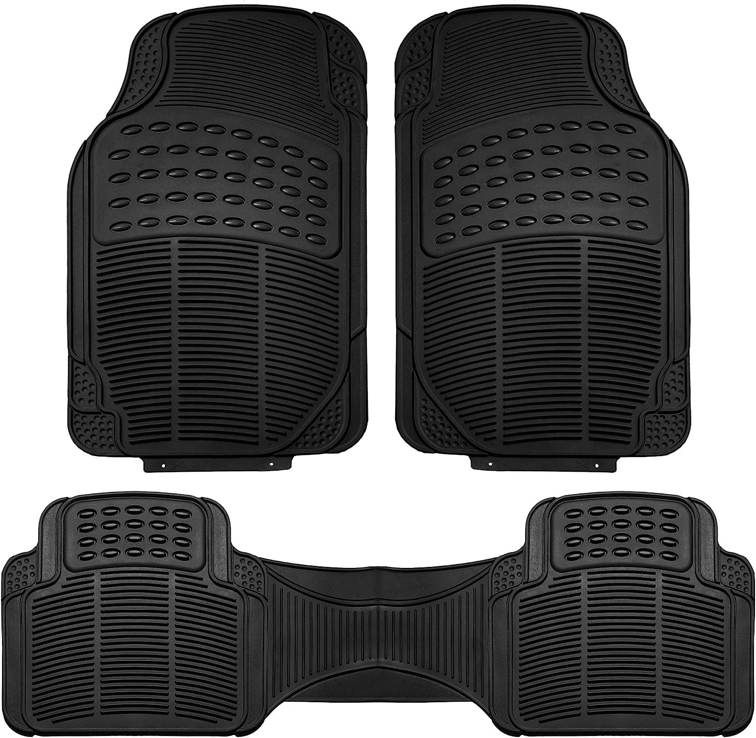 Alfombrillas para Coche,Tapetes y Alfombras para Coche,3 Paquetes Tapetes para Auto,Alfombrillas Universales para Coche,Adecuado para Coches,SUV,Furgonetas,Camiones,Negro