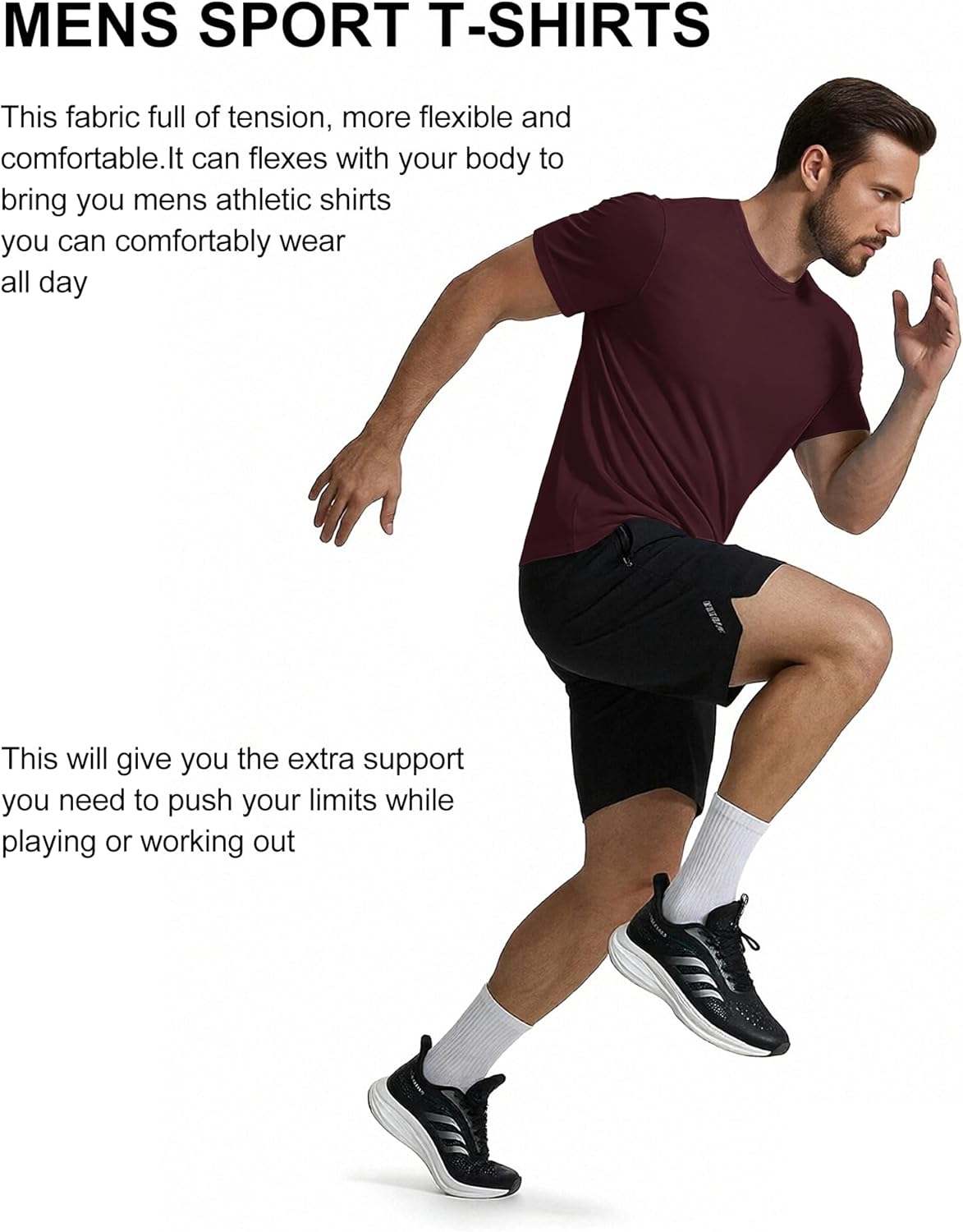 COOFANDY 3 Pack Men's Athletic T-Shirts Short Sleeve - Quick Dry Moisture Wicking Workout Shirts for Running, Gym, Casual - Image 3